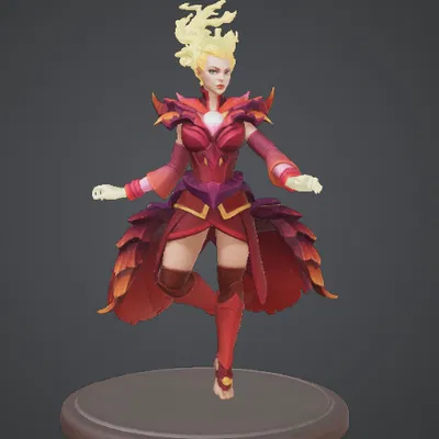 Mô hình 3D Lina Arcana Dota 2 - Hướng dẫn in chi tiết