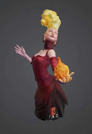 Mô hình tượng bán thân Lina Dota 2 đầy quyền năng cho fan cứng - Image 1