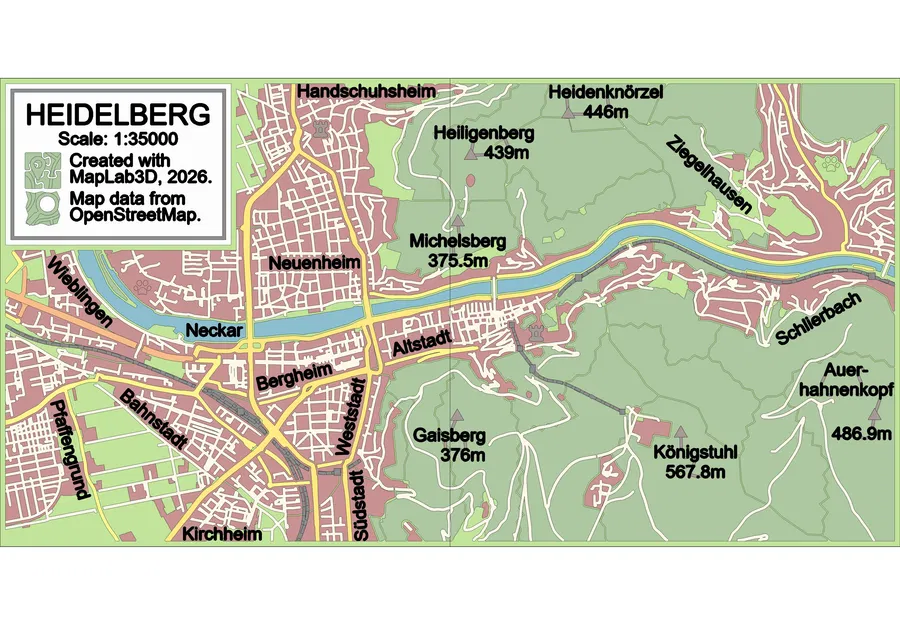 Bản đồ địa hình thành phố Heidelberg - Image 5