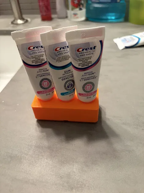 Khay 3D Gridfinity đựng 3 tuýp kem đánh răng mini siêu gọn - Image 1