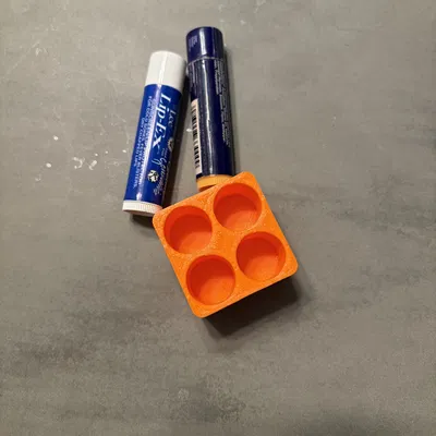 Khay đựng 4 thỏi son dưỡng môi chuẩn Gridfinity in 3D gọn gàng