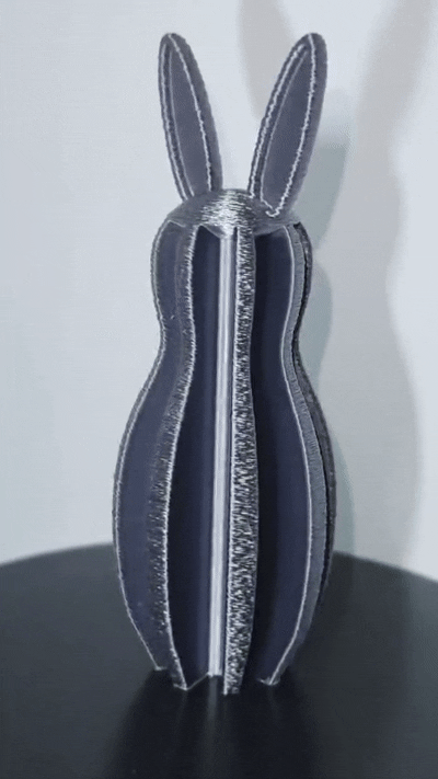 Mô hình thỏ tối giản (Modern Slotted Bunny) – Tác phẩm điêu khắc trang trí hiện đại