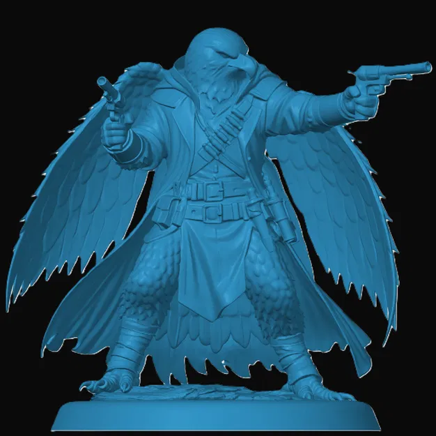 Mô hình Aarakocra Gunslinger 3D in cho bàn chơi RPG - Image 1