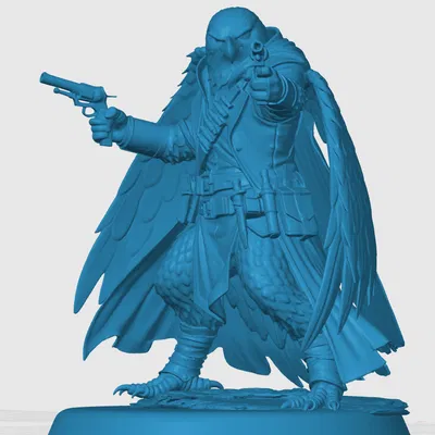Mô hình Aarakocra Gunslinger 3D in cho bàn chơi RPG