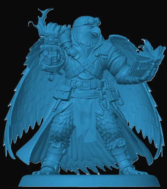 Mô hình 3D Aarakocra Artificer chi tiết cho game D&D - Image 1