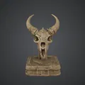 Demonic Horned Skull Trophy – Tượng Hộp Sọ Quái Vật Dark Fantasy - Thumbnail 1