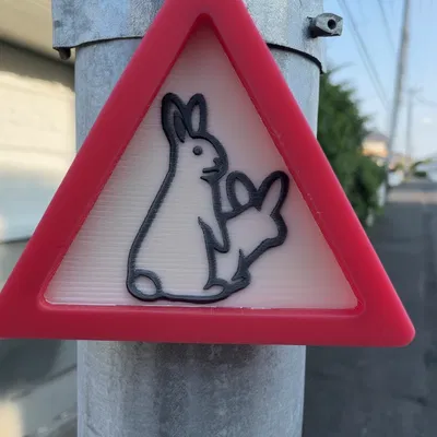 Biển Cảnh Báo Thỏ – Đồ Trang Trí Ngoài Trời Độc Đáo