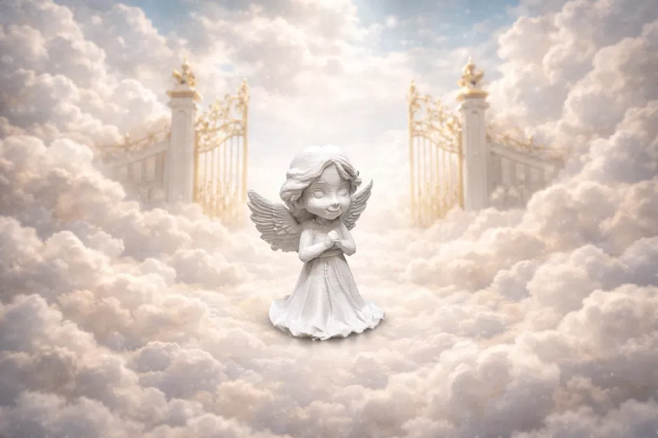 Tượng nhỏ Thiên thần Cầu nguyện đáng yêu - Mô hình 3D - Image 1