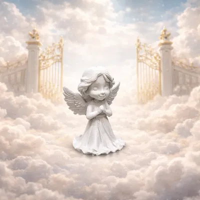 Tượng nhỏ Thiên thần Cầu nguyện đáng yêu - Mô hình 3D