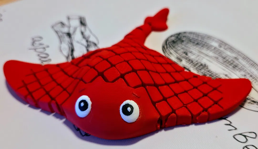 Wiggly Manta Ray | Mô hình in liền khối (Print-in-Place) - Image 1