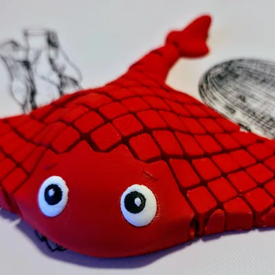 Wiggly Manta Ray | Mô hình in liền khối (Print-in-Place)