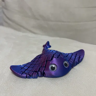 Wiggly Manta Ray | Mô hình in liền khối (Print-in-Place)