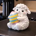 Mô hình trang trí Cừu con ôm trứng mừng lễ Phục sinh - Thumbnail 1