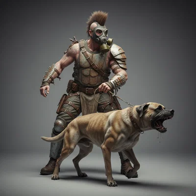 Mô hình chiến binh hậu tận thế Mad Max 13 cùng chó chiến