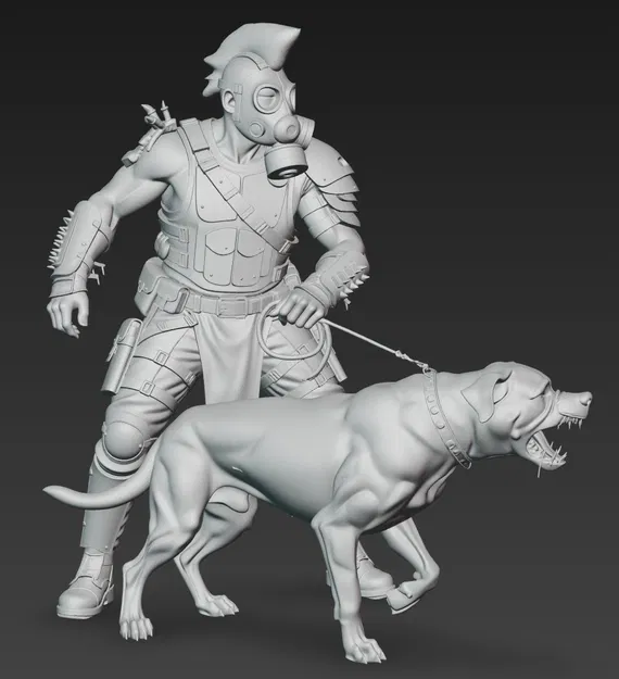 Mô hình chiến binh hậu tận thế Mad Max 13 cùng chó chiến - Image 2