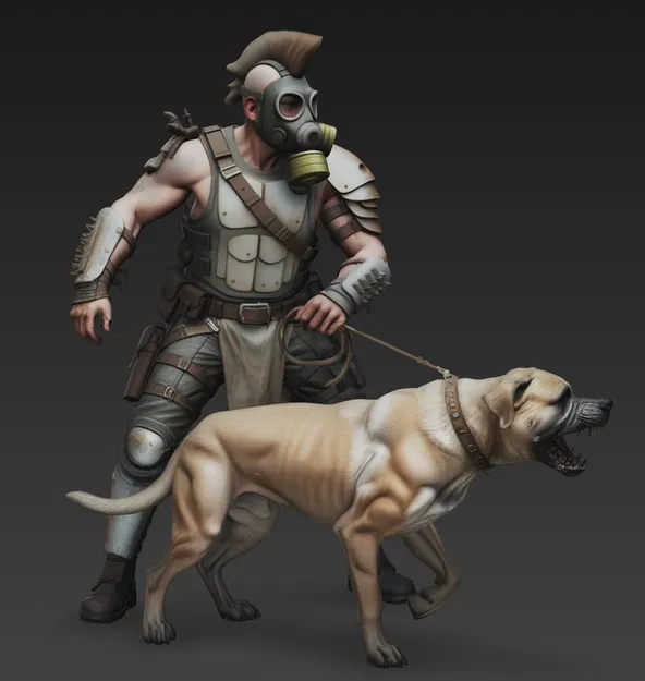 Mô hình chiến binh hậu tận thế Mad Max 13 cùng chó chiến - Image 4