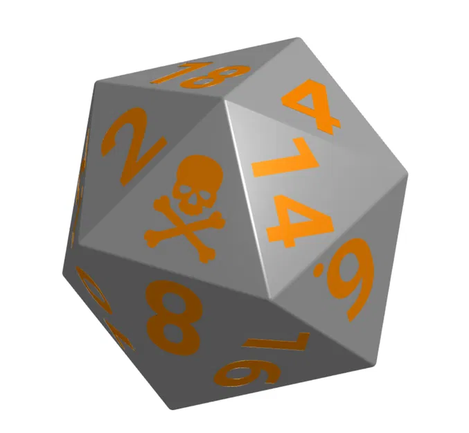 Xúc xắc D20 Đầu Lâu - Xúc xắc rỗng bị nguyền rủa - Image 1