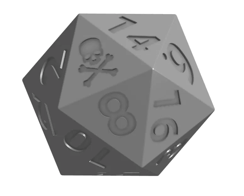 Xúc xắc D20 Đầu Lâu - Xúc xắc rỗng bị nguyền rủa - Image 2