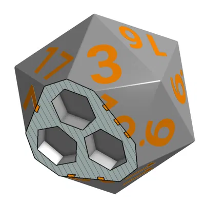 Xúc xắc D20 Đầu Lâu - Xúc xắc rỗng bị nguyền rủa