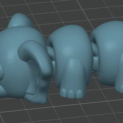 Mô hình chú voi Articulated Elephant chuyển động linh hoạt in 3D