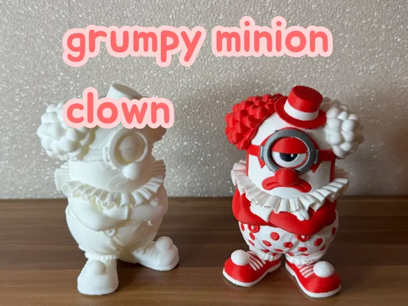 Mô hình 3D Minion hề khó ở (Grumpy Minion Clown) trang trí bàn làm việc - Image 1
