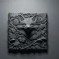 Mô hình 3D Phù điêu hình cáo The Fox Relief trang trí tường nhà - Thumbnail 1