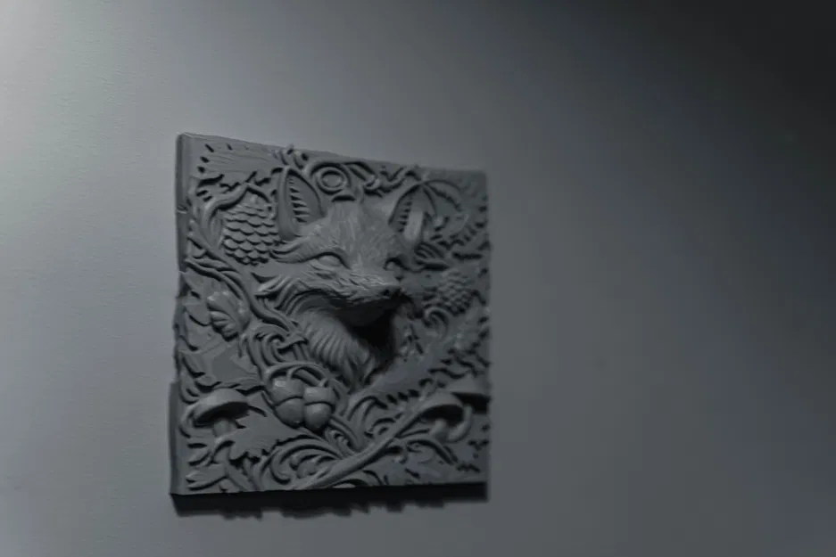 Mô hình 3D Phù điêu hình cáo The Fox Relief trang trí tường nhà - Image 2