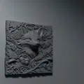Mô hình 3D Phù điêu hình cáo The Fox Relief trang trí tường nhà - Thumbnail 2
