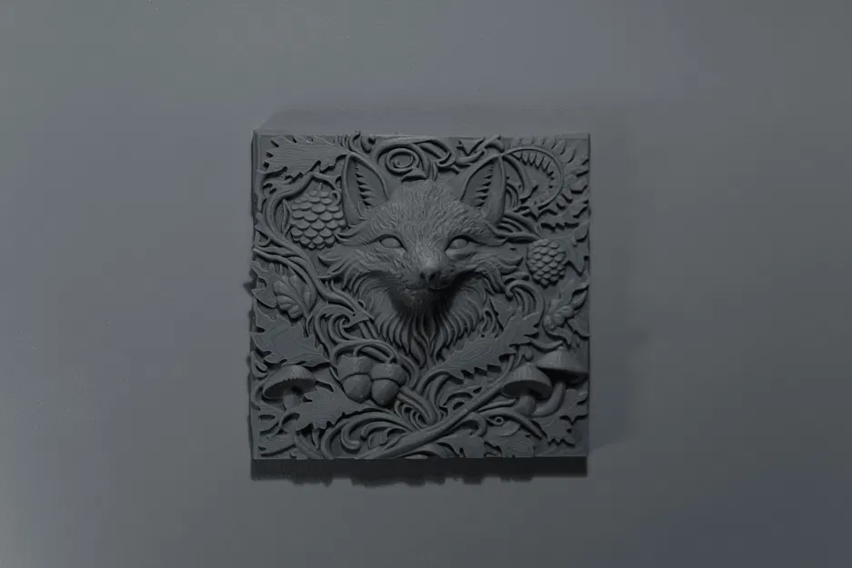 Mô hình 3D Phù điêu hình cáo The Fox Relief trang trí tường nhà - Image 4