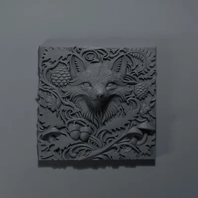 Mô hình 3D Phù điêu hình cáo The Fox Relief trang trí tường nhà
