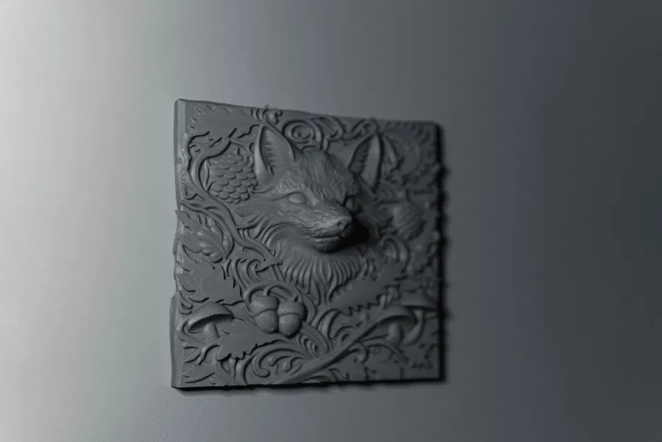 Mô hình 3D Phù điêu hình cáo The Fox Relief trang trí tường nhà - Image 7