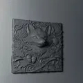 Mô hình 3D Phù điêu hình cáo The Fox Relief trang trí tường nhà - Thumbnail 7