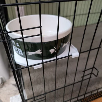 Kệ treo bát ăn gắn lồng sắt cho thú cưng (Dog Bowl Kennel Ledge)