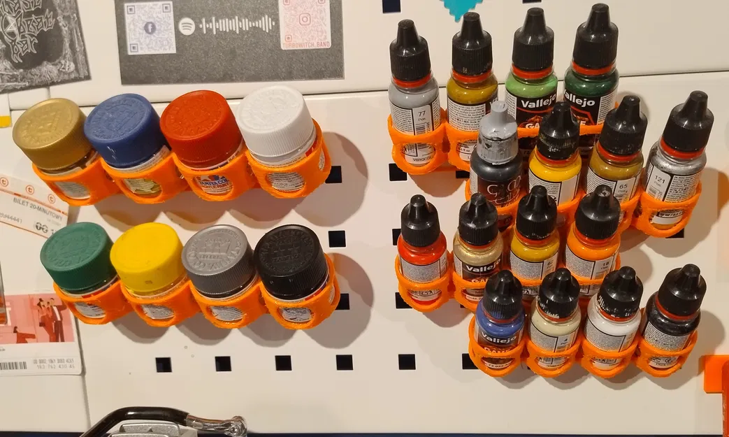 Giá đỡ sơn Vallejo/Tamiya cho lỗ 36/10mm & bảng Skadis (thử nghiệm) - Image 1