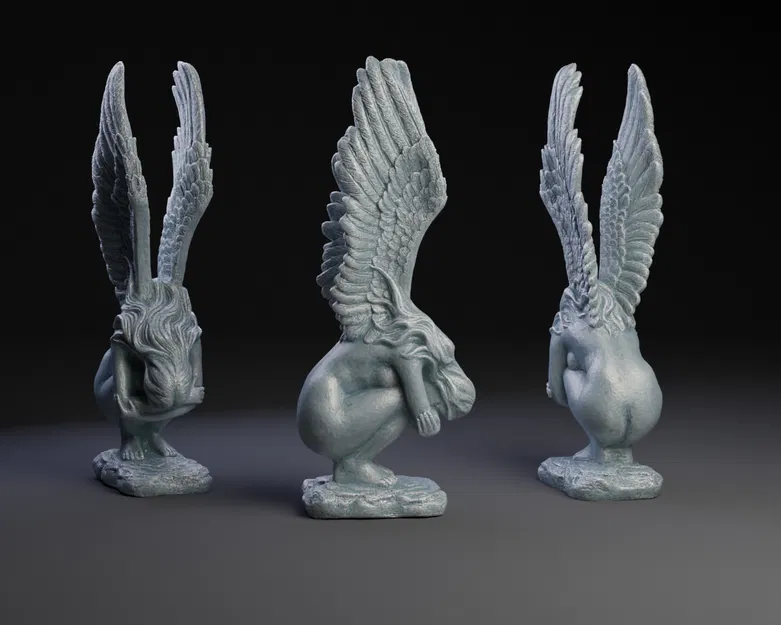 Tượng thiên thần khóc (Crying Angel) - File STL in 3D nghệ thuật - Image 1