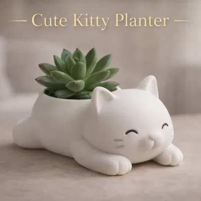 Chậu cây hình chú mèo nằm siêu đáng yêu cho sen đá, xương rồng