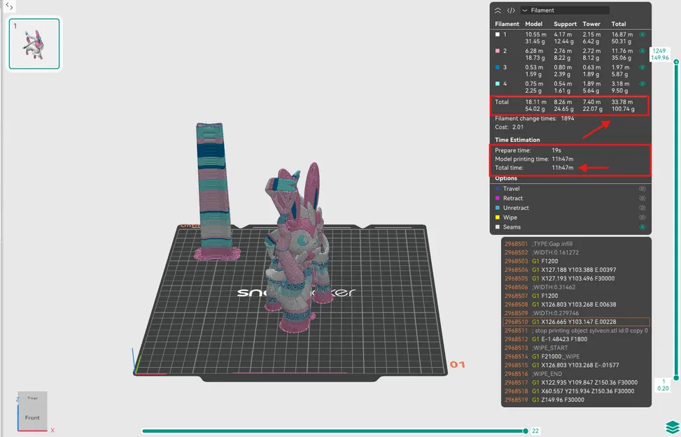 Mô hình Sylveon đa sắc được tối ưu hóa cho Snapmaker U1 - Image 2