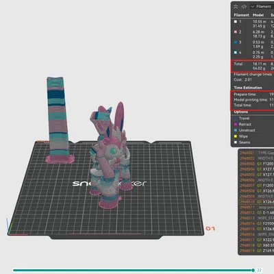 Mô hình Sylveon đa sắc được tối ưu hóa cho Snapmaker U1