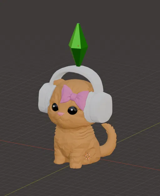 Mô hình mèo nhảy múa đeo tai nghe theo phong cách The Sims - Dễ lắp ráp - Image 2