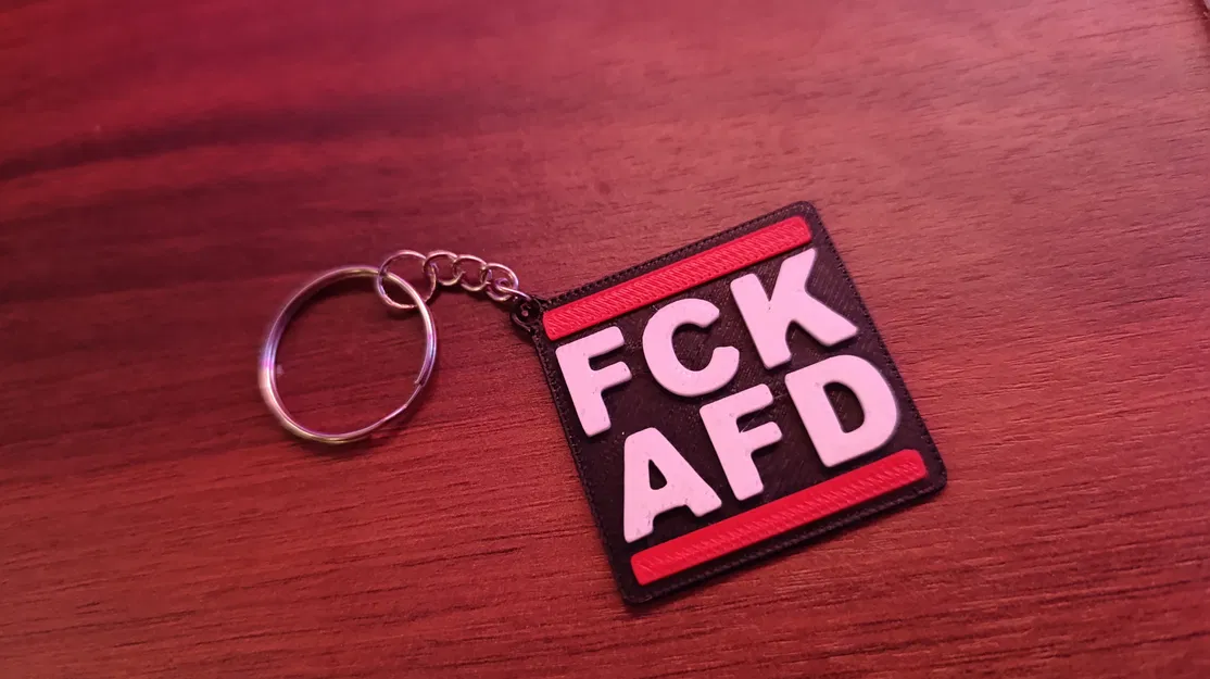 Móc khóa in 3D FCK AFD thiết kế nhỏ gọn, cá tính - Image 1