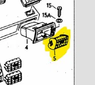 Lưới thông gió VW Passat 32B/Santana 321819707C - Image 2