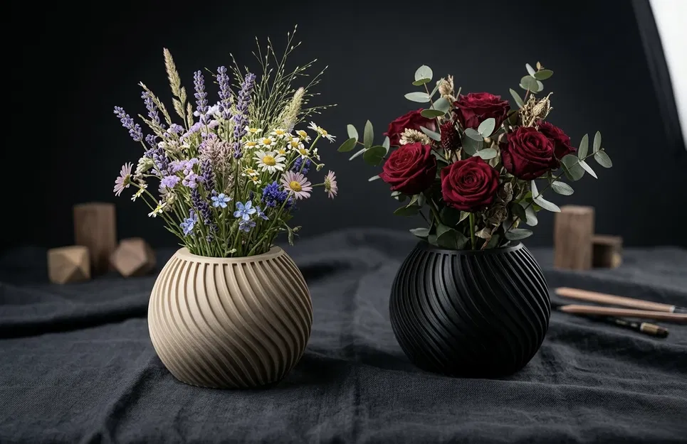 Bình hoa 3D Spheroid Vase hình cầu xoắn ốc tinh tế sang trọng - Image 1