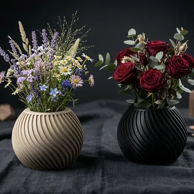 Bình hoa 3D Spheroid Vase hình cầu xoắn ốc tinh tế sang trọng