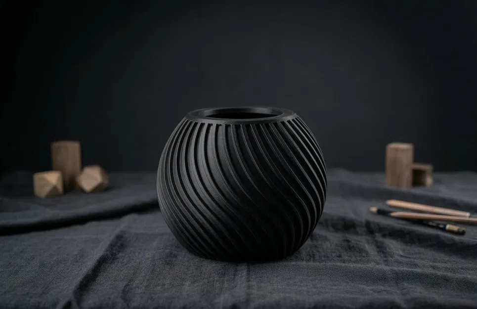 Bình hoa 3D Spheroid Vase hình cầu xoắn ốc tinh tế sang trọng - Image 4