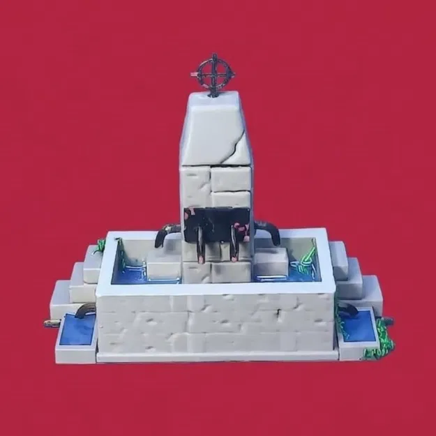 Mô hình Đài phun nước bằng đá tại quảng trường thị trấn - Image 1