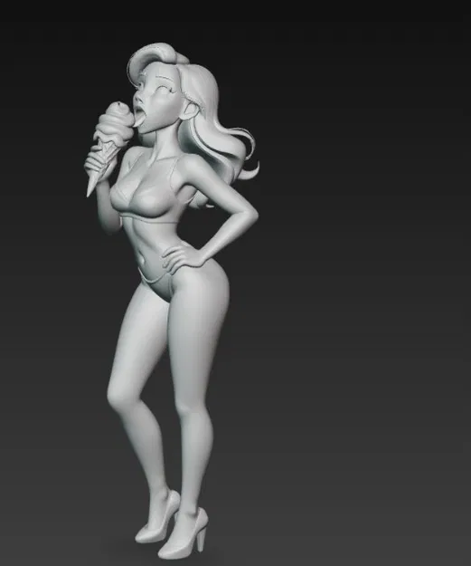 Mô hình 3D cô gái xinh đẹp ăn kem - STL file cho sưu tầm - Image 3