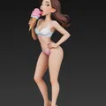 Mô hình 3D cô gái xinh đẹp ăn kem - STL file cho sưu tầm - Thumbnail 4