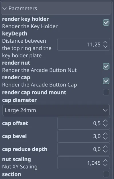 Nút bấm Arcade tùy biến cho Cherry MX Switches (OpenSCAD) - Image 6