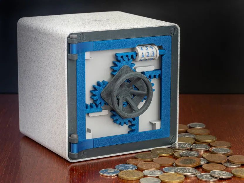 Két sắt thông minh | Hộp đựng tiền | Ống heo tiết kiệm in 3D có khóa cơ - Image 1