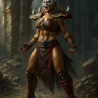 Mô hình Nữ Chiến Binh Quỷ (Demon Warlord in the Ruins) in 3D đẹp mắt